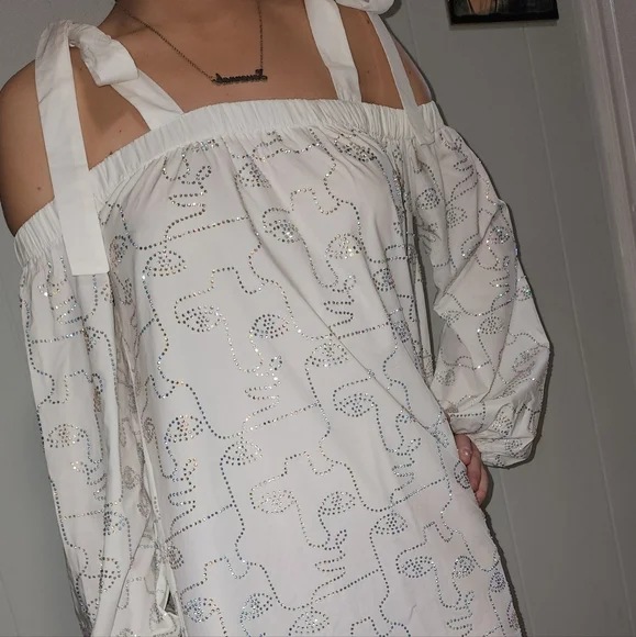 NWT Gorgeous Akira Face Off Boho Sparkling Chic Midi Dress - Picture 2 of 16